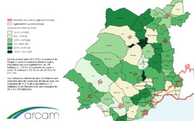 Croissance de la population dans le district de Morges entre 2015 et 2017